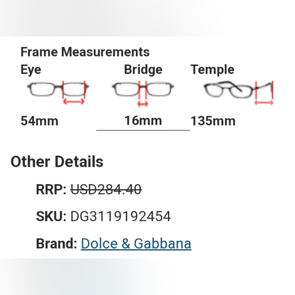 Dolce and Gabbana eye glasses Frames - Picture 6 of 6